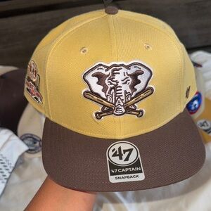 47 Kids Cap with Elephant Design in Yellow and Brown
